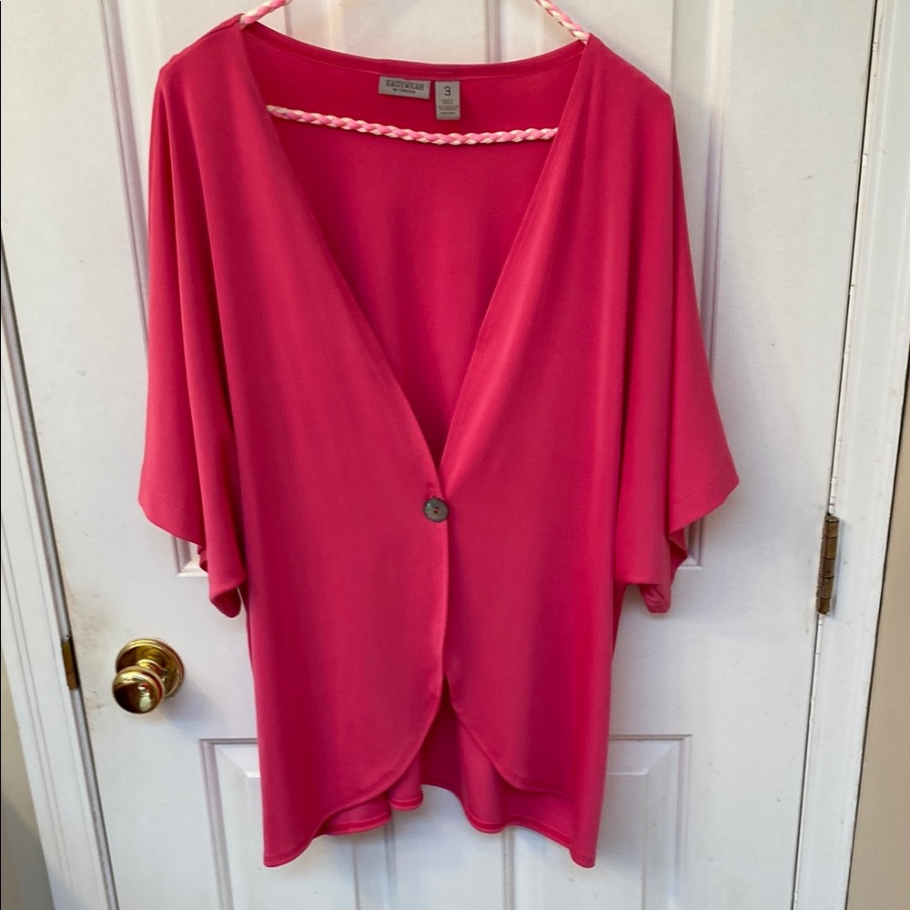 Chico’s Pink 3/4 Sleeve Blouse Relaxed Fit